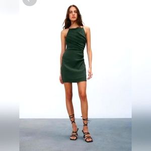 NWT Zara Draped Linen mini dress / backless